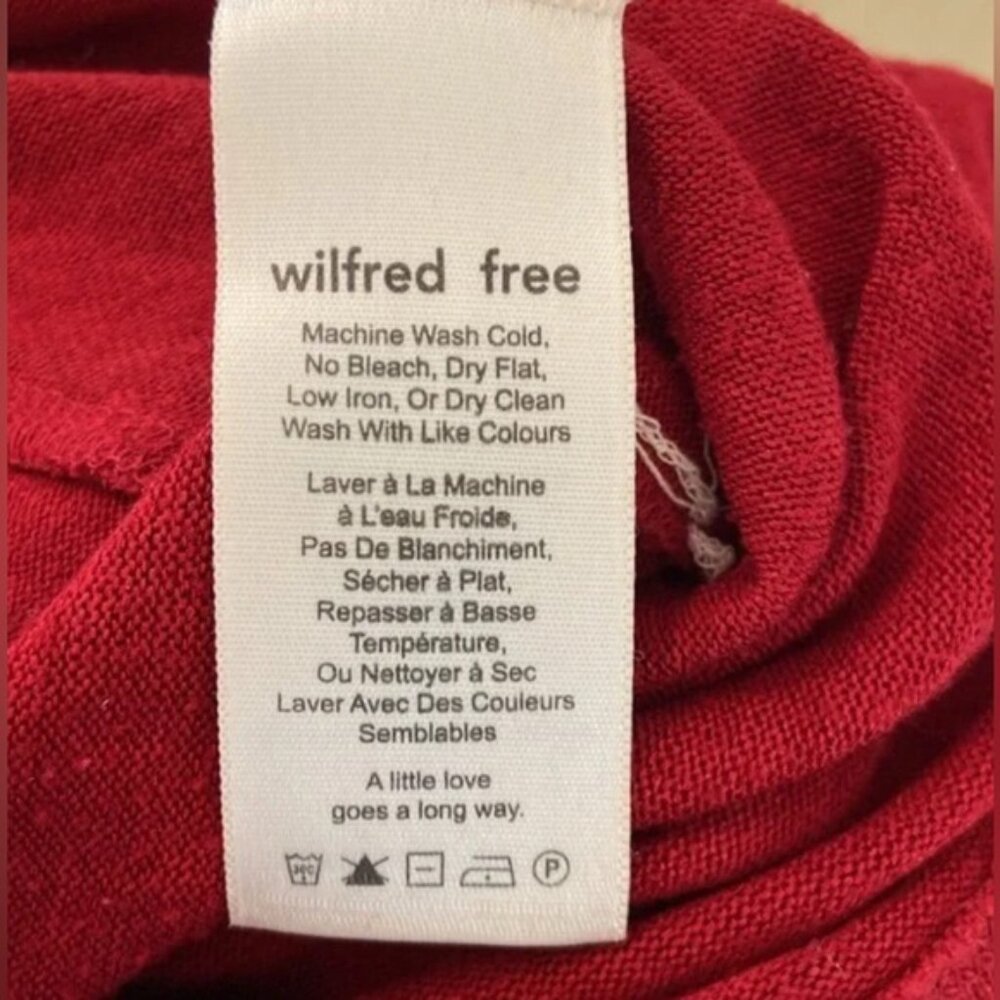 Aritzia Wilfred Free Ortiz Cropped Long Sleeve Red EUC - Picture 5 of 6